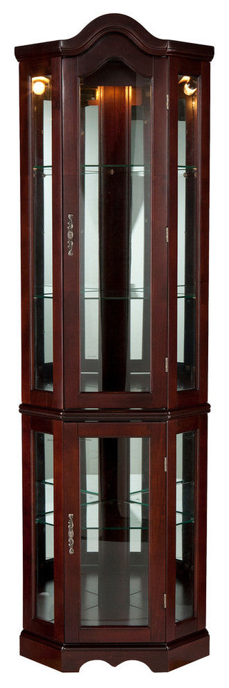 Diane Lighted Corner Curio Cabinet