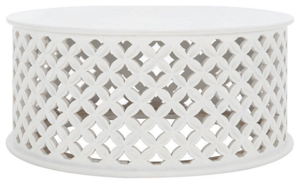 Safavieh Kaydix Round Coffee Table, White Washed, White Washed