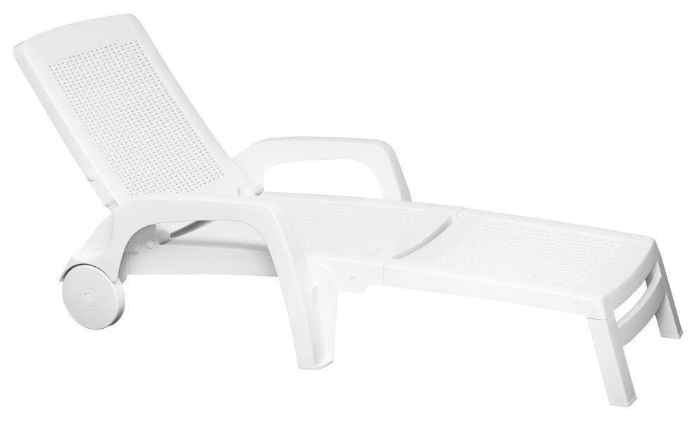 Miami Folding Lounge Chair, White