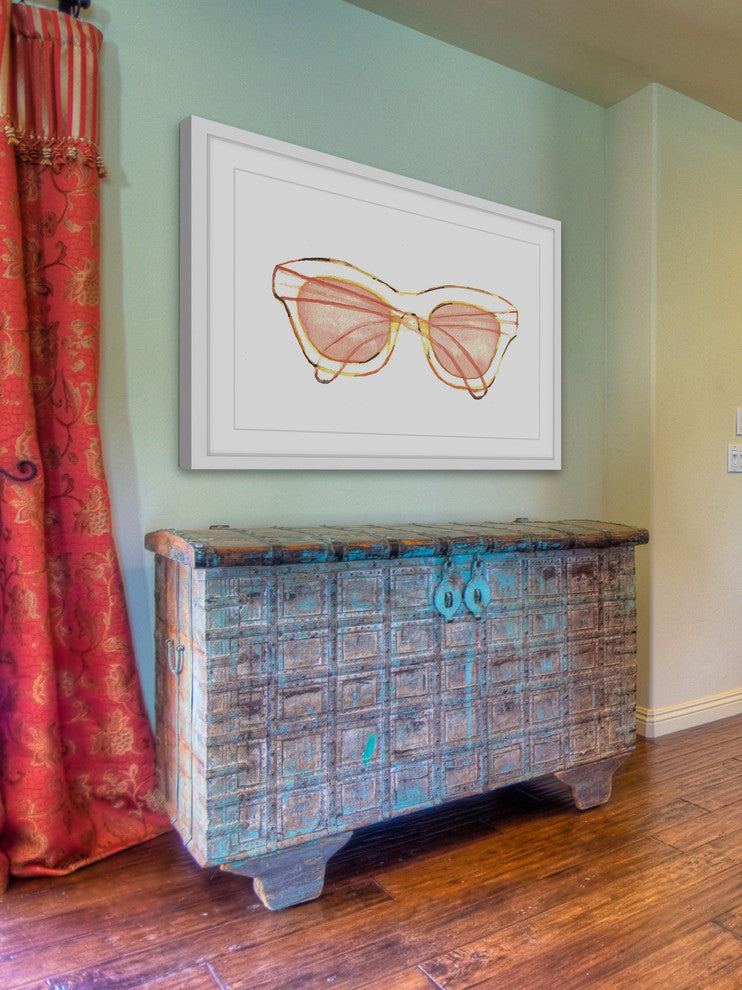 Marmont Hill, "Peach Sunglasses" by Christine Lindstrom Framed Painting, 18x12