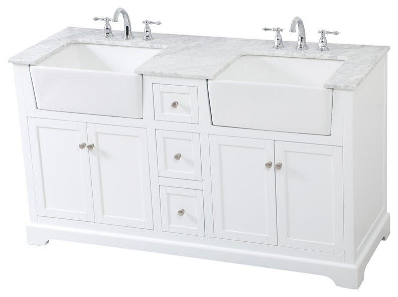 Home Living 22" Farmhouse White-Light Bathroom Vanity