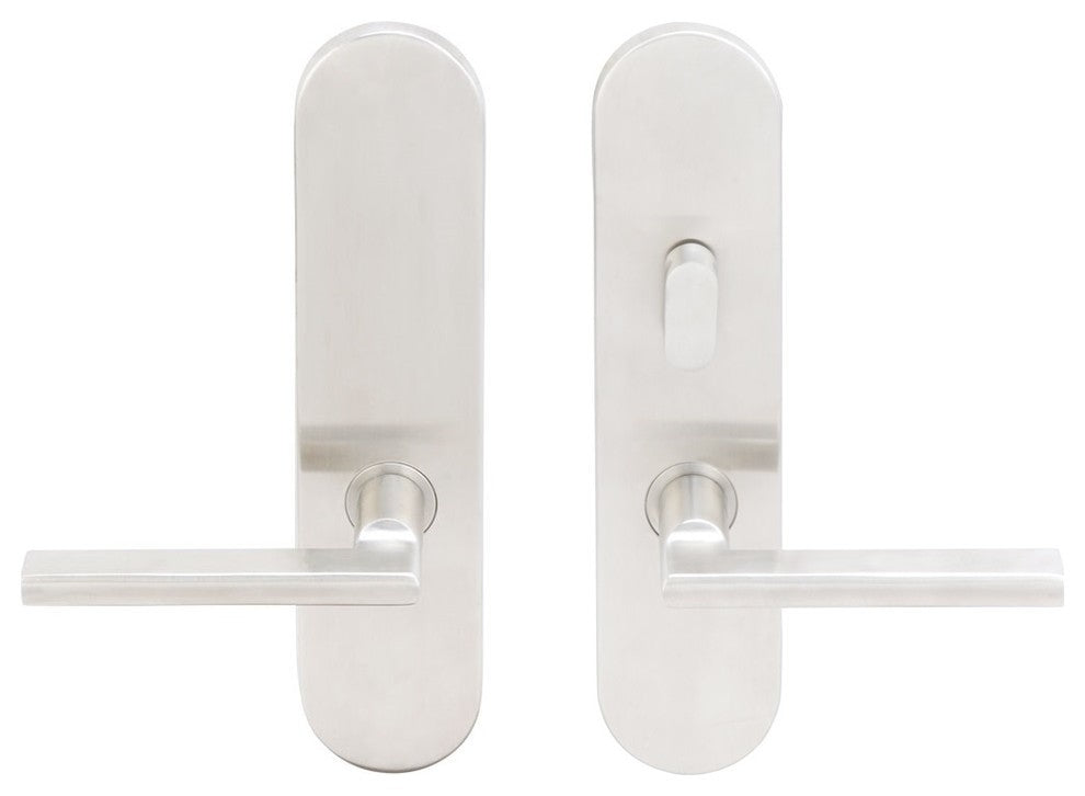 Sunrise Lever, Tubular Passage With Privacy Bolt, RH, Satin Stainless Steel