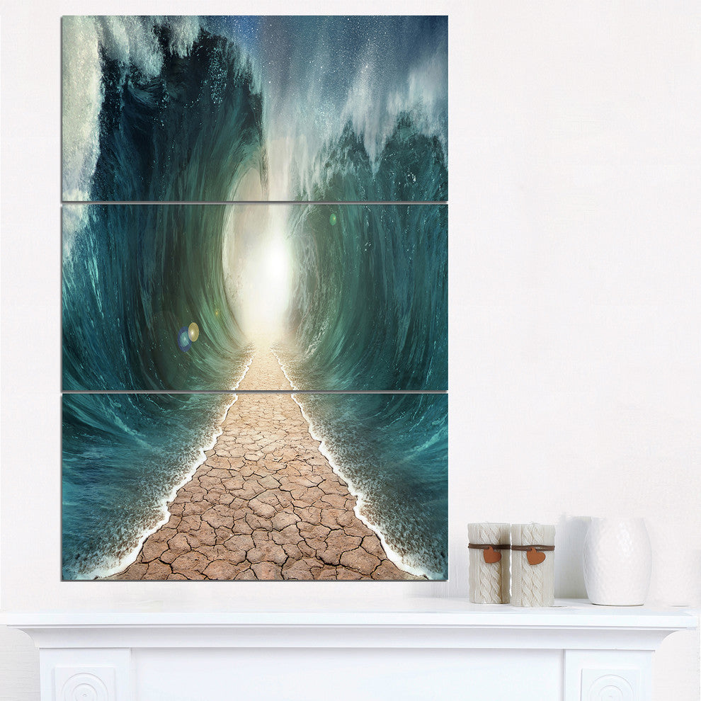 "Pathway Through the Parted Seas" Metal Wall Art, 3 Panels, 28"x36"