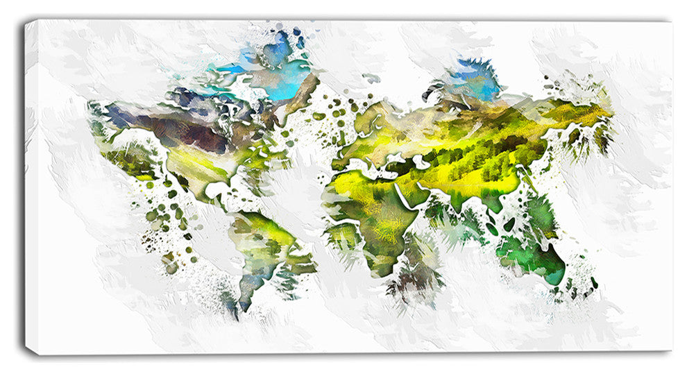 "Natural World Map" Canvas Painting