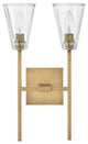 Hinkley Auden Medium Two Light Vanity, Heritage Brass
