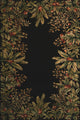 Emerald 9001 Black Tropical Border Rug, 9'3"x13'3"