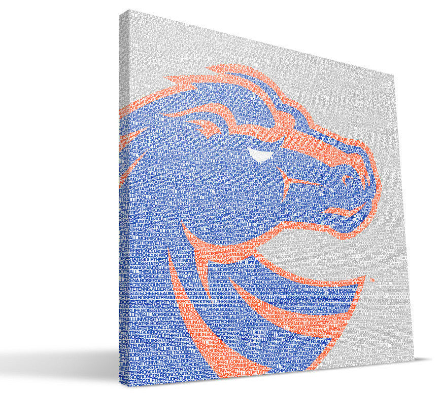 BSU Broncos Typo Canvas Print, 16"x16"