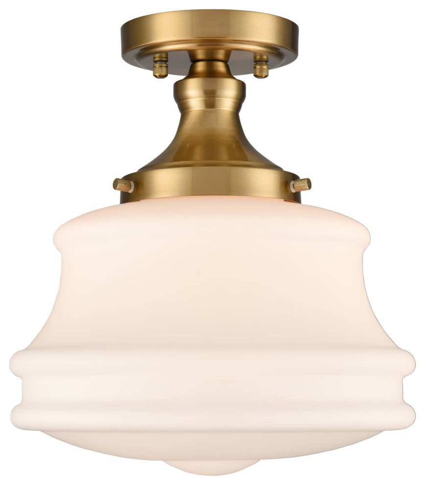 Modern Semi Flush Mount Ceiling Light Gold Schoolhouse Fixture
