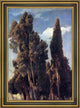 Johann Wilhelm Schirmer Cypresses Framed Premium Canvas Print, 18"x27"