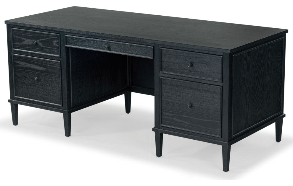Safavieh Couture Ariella 5 Drawer Wood Desk, Black