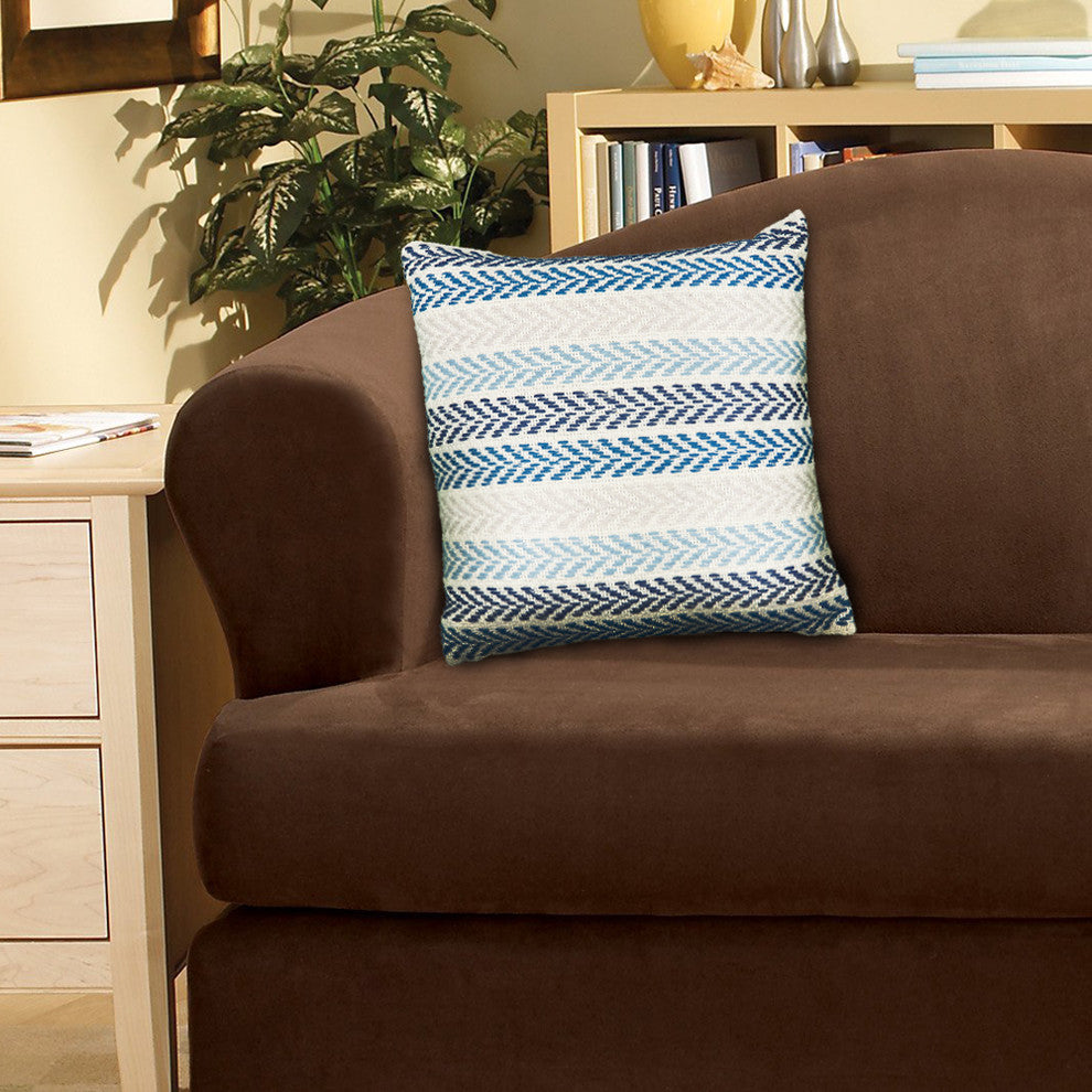 Beach House Chevron Throw Pillow, 18"x18", Poly Fill