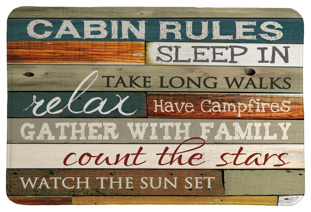 Laural Home Cabin Rules Memory Foam Rug