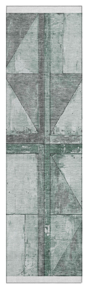 Machine Washable Indoor/Outdoor Chantille ACN1876 Sage 2'3" x 7'6" Runner Rug
