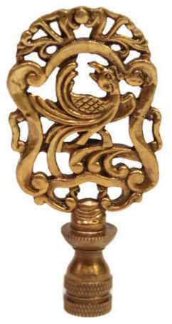 Pair Of Brass Phoenix Finial