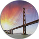 Gold Gate Bridge And Sky, Landscape Photo Round Wall Art, 11"