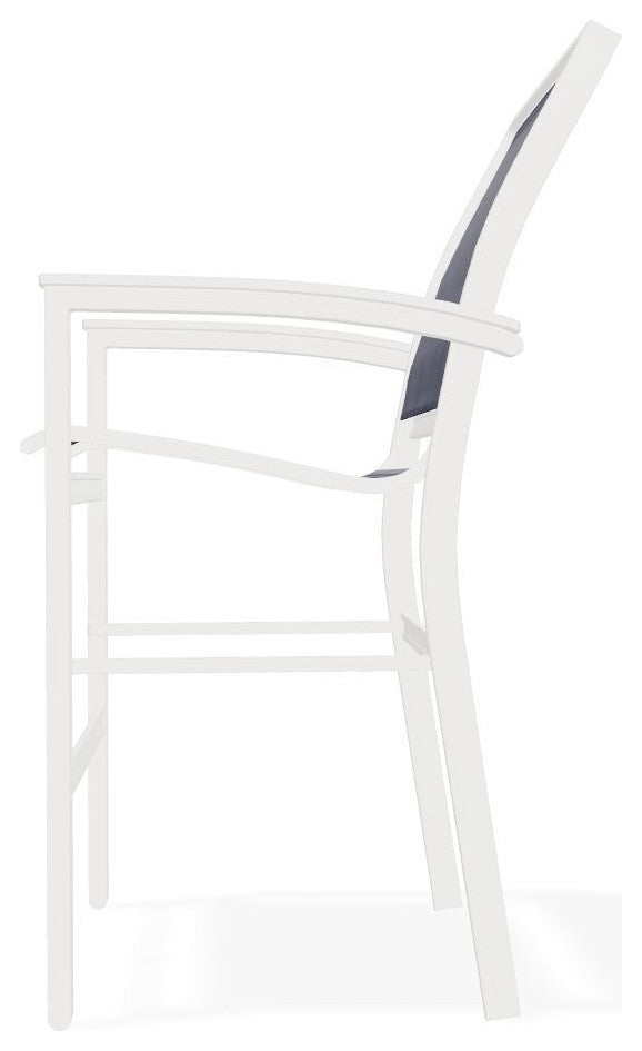 Bazza Sling Balcony Height Stackable Outdoor Stool, Moments Navy/Snow
