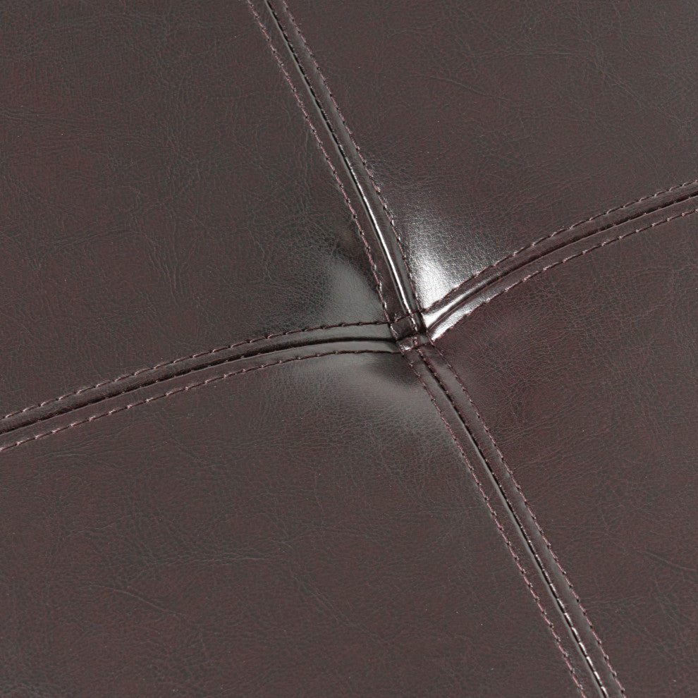 GDF Studio Carlyle Fabric Storage Ottoman, Espresso Leather