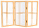 2' Tall Desktop Double Cross Shoji Screen, Natural, 3 Panels