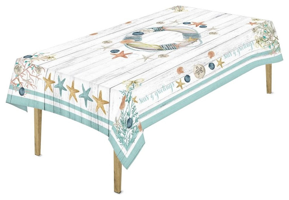 Laural Home Coastal Christmas Tablecloth, 70" X 84"