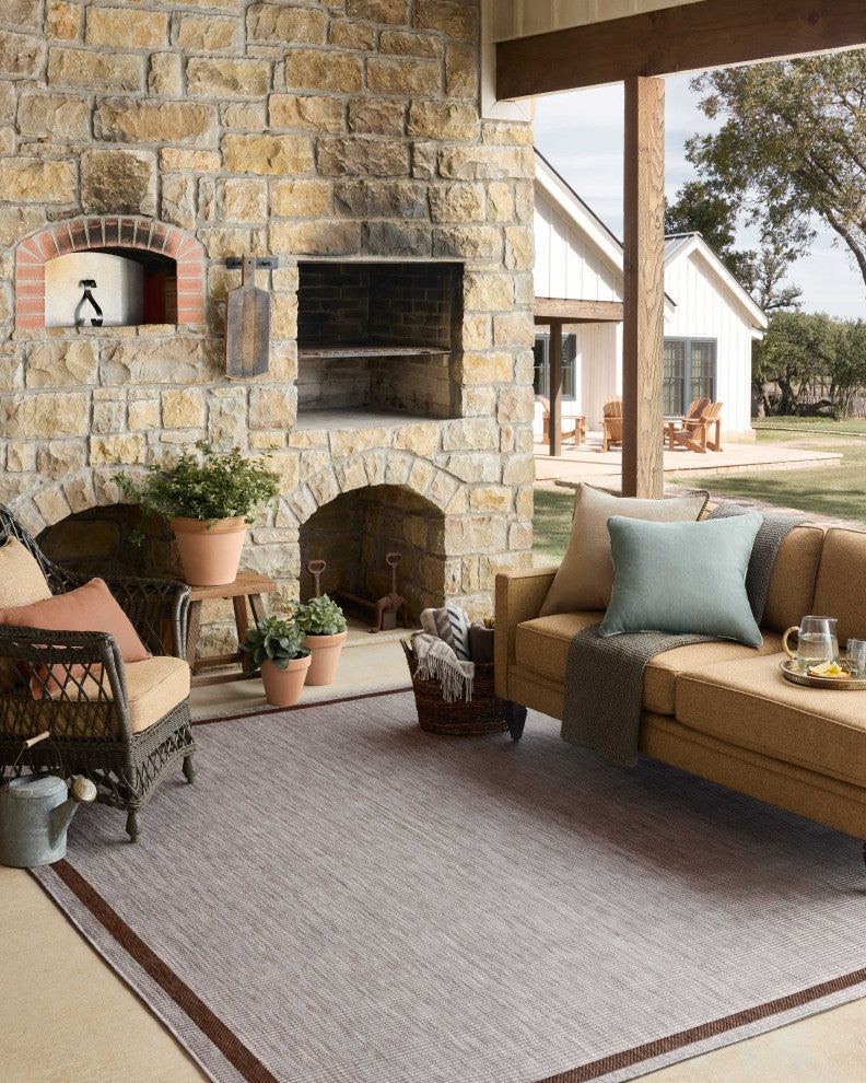 Loloi Easton Dove / Coffee 4'-0" x 6'-0" Accent Rug
