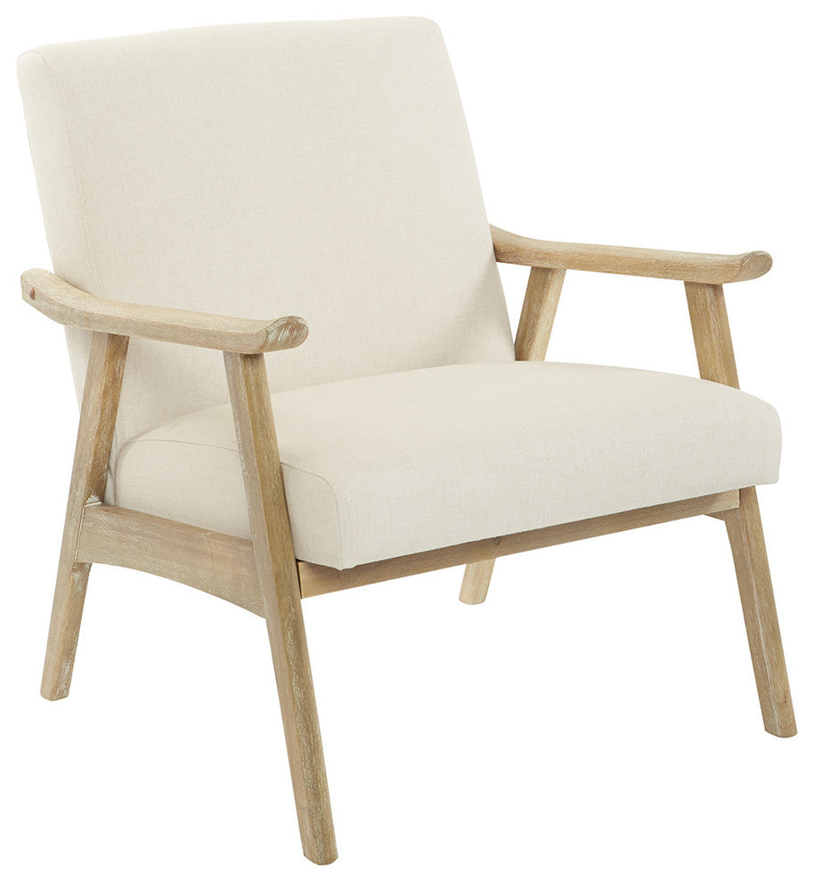 Weldon Chair in Klein Azure Fabric with Brushed Finished Frame, Linen