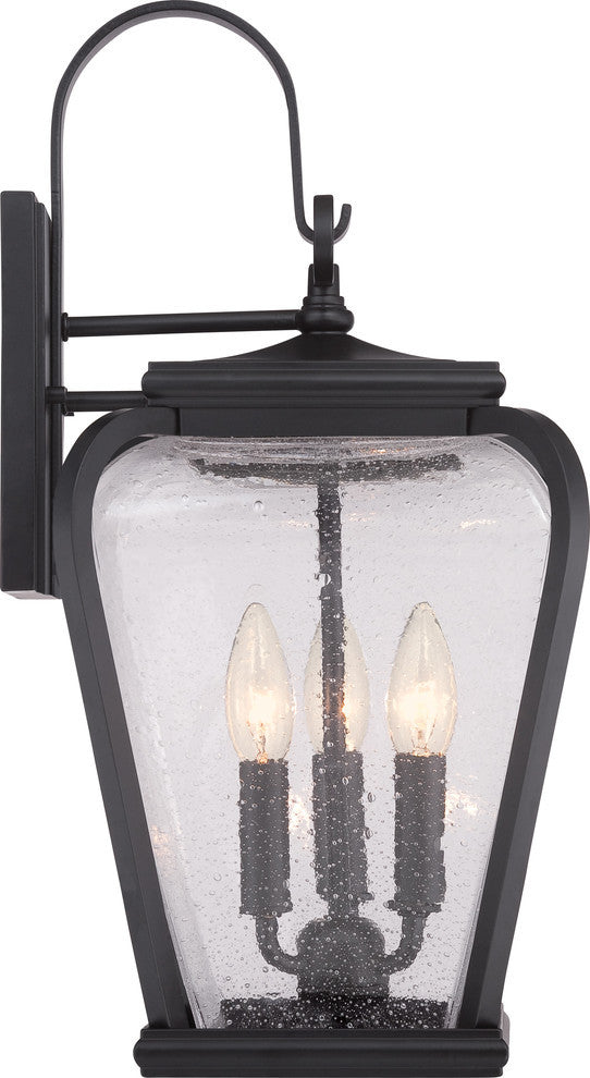 Quoizel PRV8409K Three Light Outdoor Wall Lantern Province Mystic Black