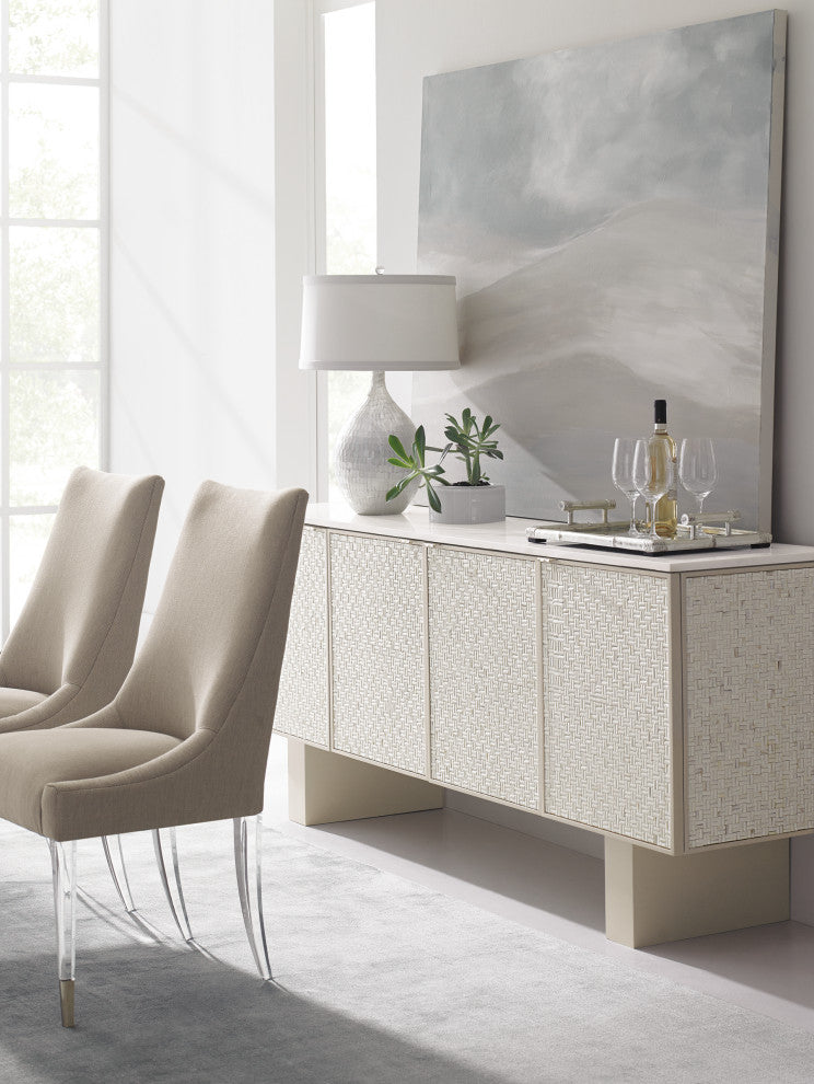 Bomb-Shell 4-Door Buffet With Pearl Shell