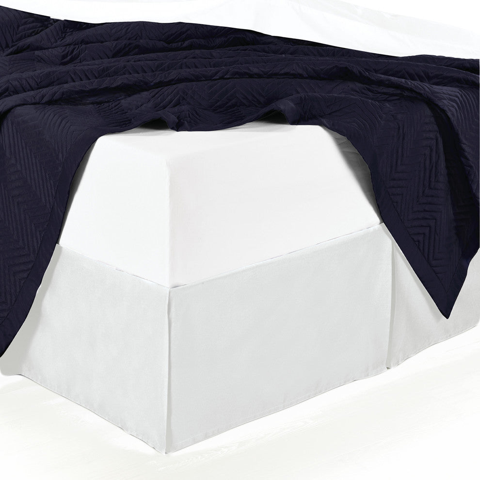 Split Corner 100% Cotton Sateen Solid Bed Skirt, White, Full