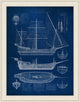 "Ship Blueprint I" Wall Art, 27"x21"