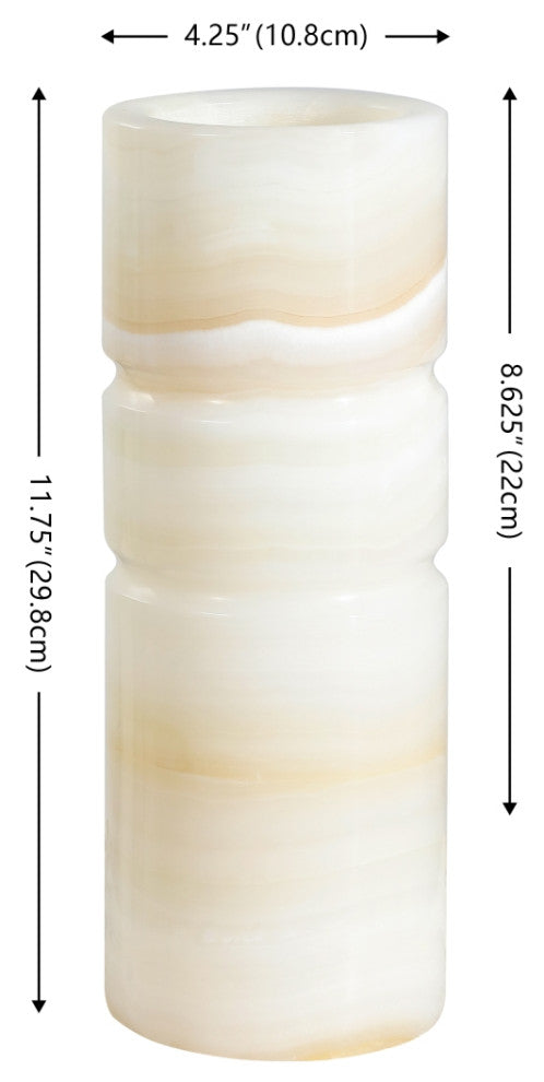 Safavieh Kavo White Jade Vase, Ivory/Rust