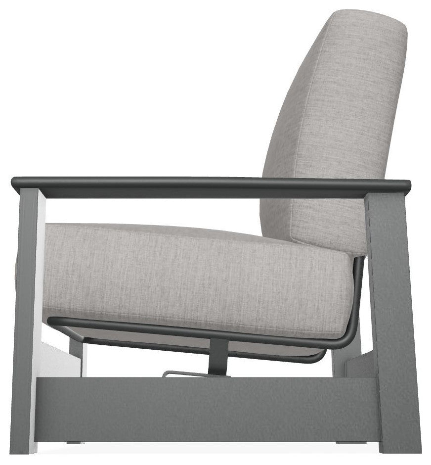 Leeward Deep Seat Outdoor Armchair with Hidden Motion, Rain Graystone/Graphite