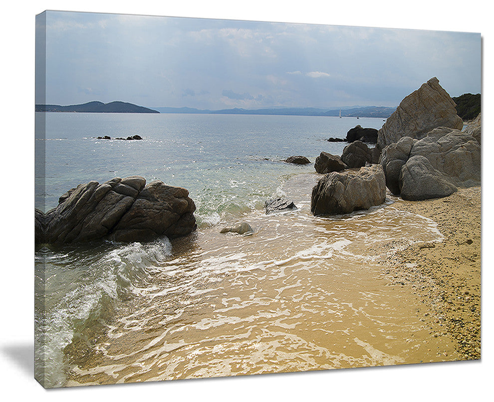"Beautiful Sea View of Rocky Coast" Seashore Wall Art, 20"x12"