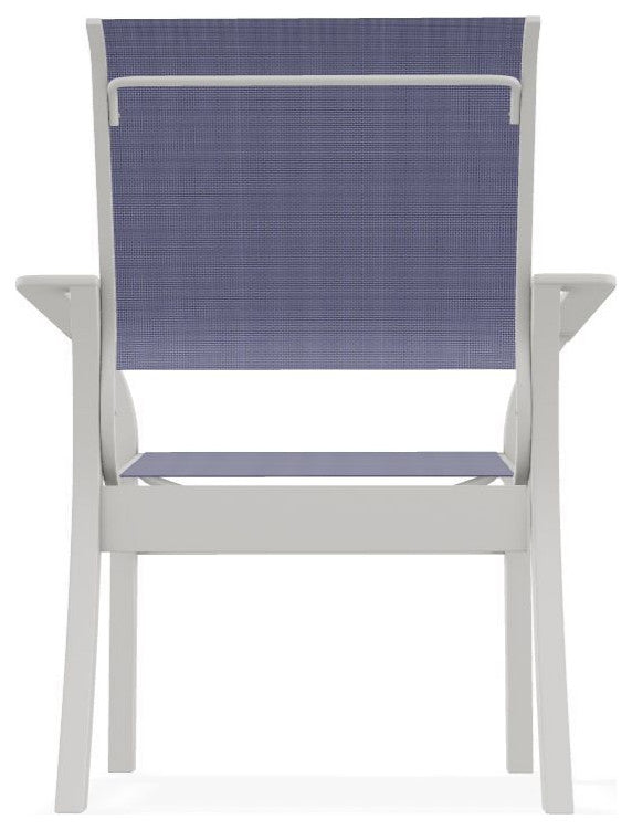 Leeward Sling Stackable Outdoor Dining Chair, Breeze/Snow
