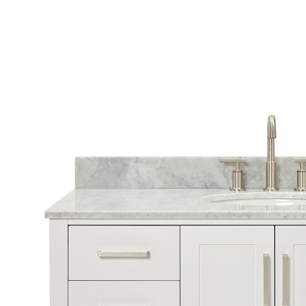 Ariel Magnolia 49" Oval Sink Bath Vanity Carrara Marble Gray
