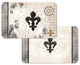 Reversible Plastic Wipe Clean Placemats, Cherish Fleur de Lis, Set of 4