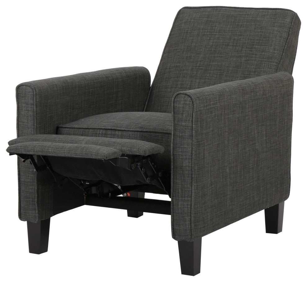 GDF Studio Hinus Indoor Upholstery Club Chair Recliner, Dark Forest Gray