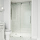 VIGO Elan Cass Aerodynamic 64" to 68" W x 76" H Frameless Sliding Shower Door, Chrome, Clear Glass