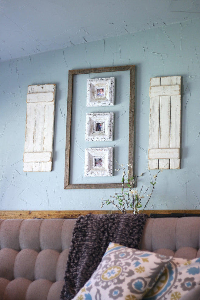 Farmhouse Decorative Shutters, Set of 2, White