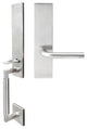 Cologne Lever, Mortise Dummy Handleset, Left Hand, Satin Stainless Steel
