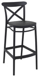 Cross Bar Stool, Set of 2, Black