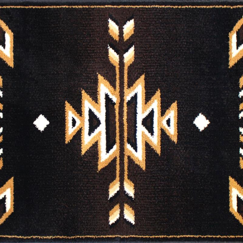 Amado Collection Southwestern Area Rug - Olefin Accent Rug with Jute Backing, Brown, 2' X 3'
