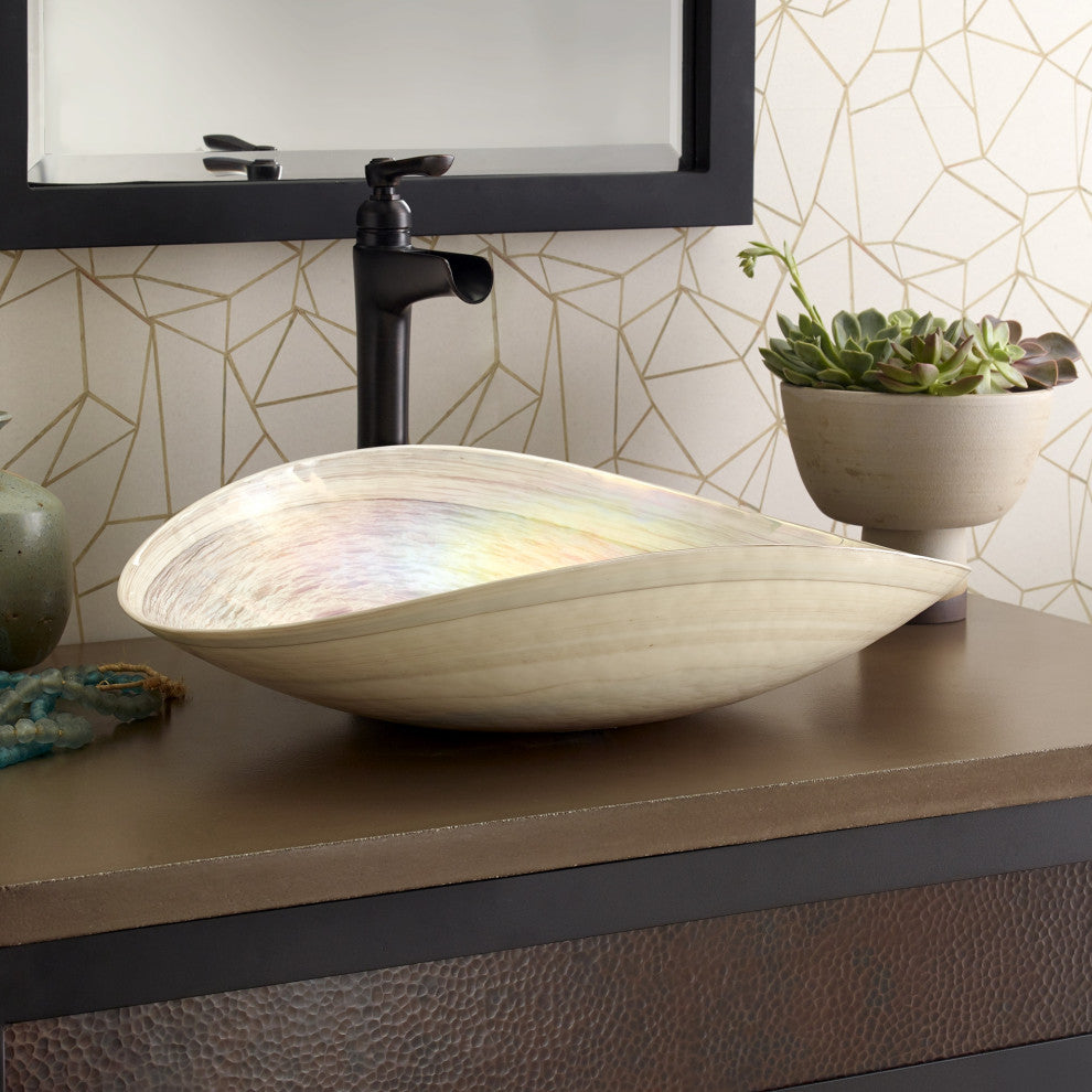 Sorrento Murano Glass Bathroom Sink, Beachcomber