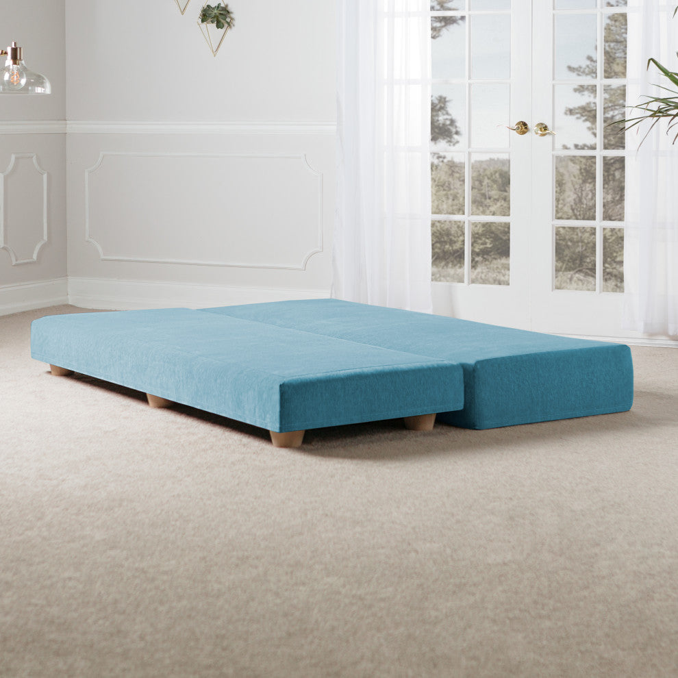 Alon Daybed Queen Size Convertible Sleeper, Turquoise Chenille