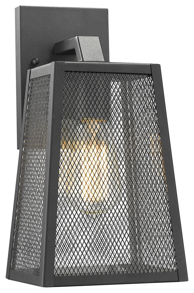 CHLOE Lighting EMERSON 1-Light Textured Black Outdoor Wall Sconce 12"