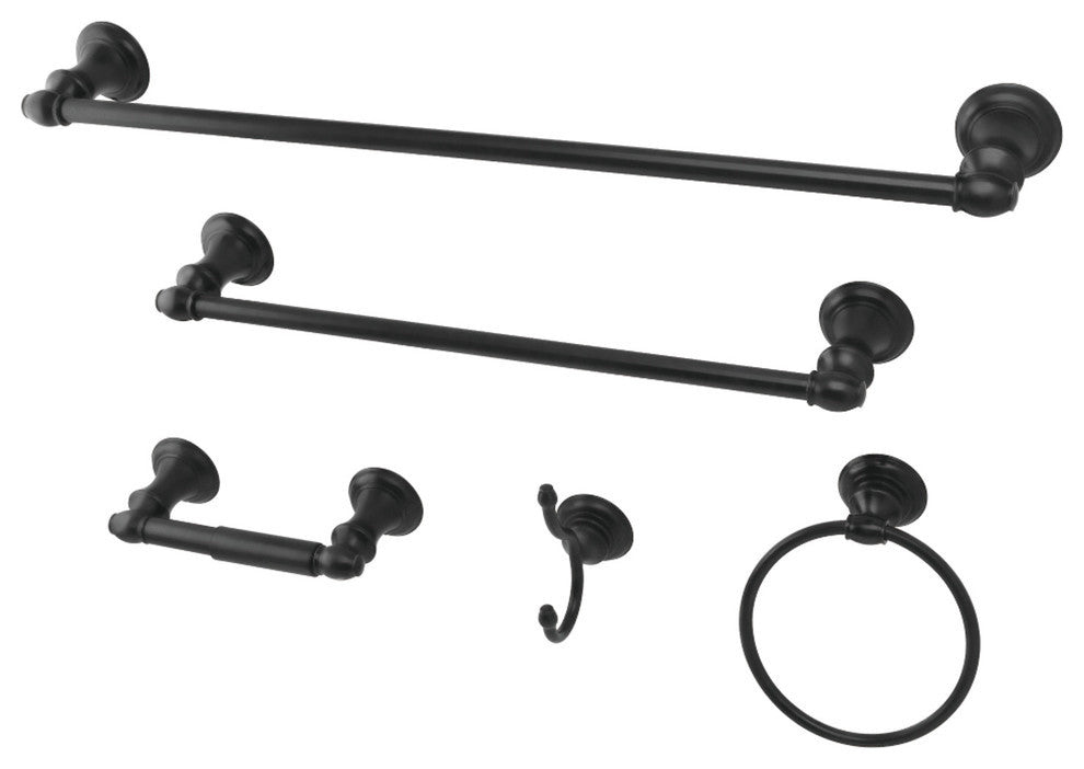 Kingston Brass 5-Piece Bathroom Accessory Set, Black