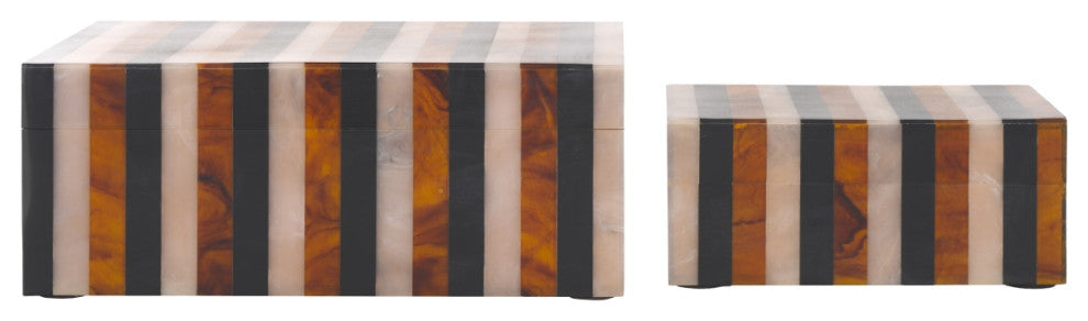 Safavieh Ina Decor Box, Set of 2, Black/Brown