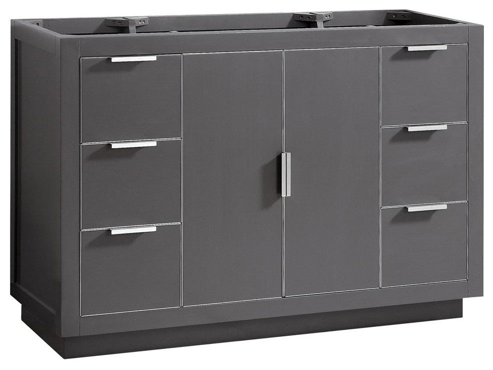 Avanity Austen 48" Vanity Only, Twilight Gray With Brushed Silver Hardware