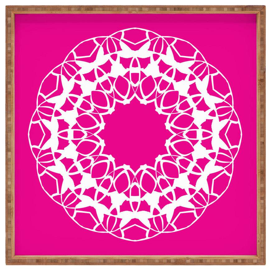 Deny Designs Karen Harris Mod Medallion Magenta Square Tray