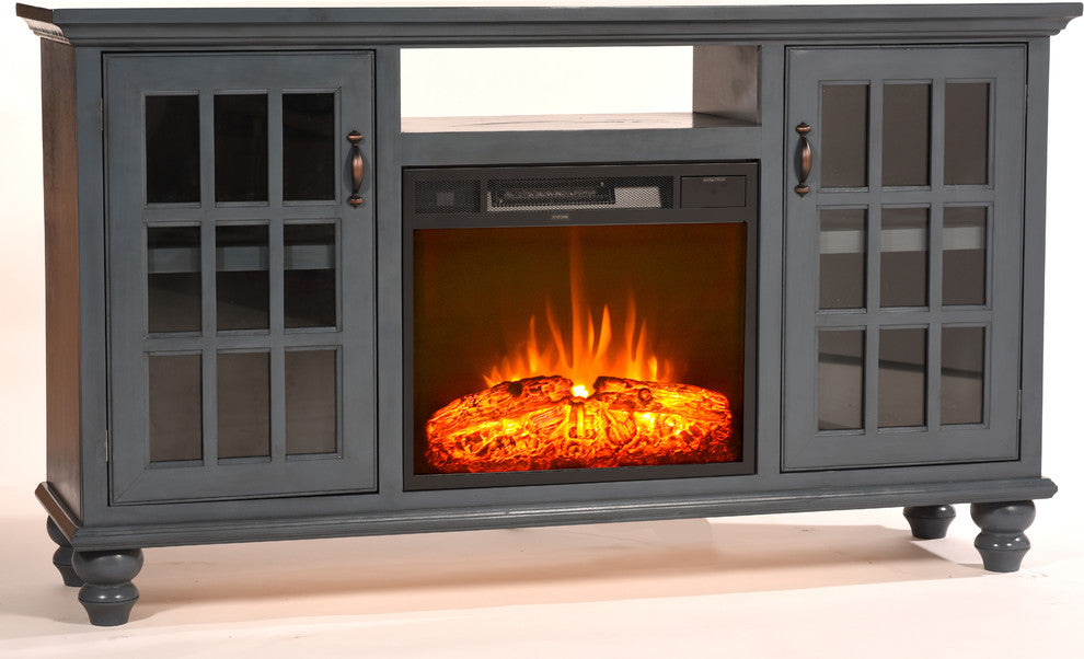 Eagle Furniture, 65" Electric Fireplace TV Console, Summer Sage