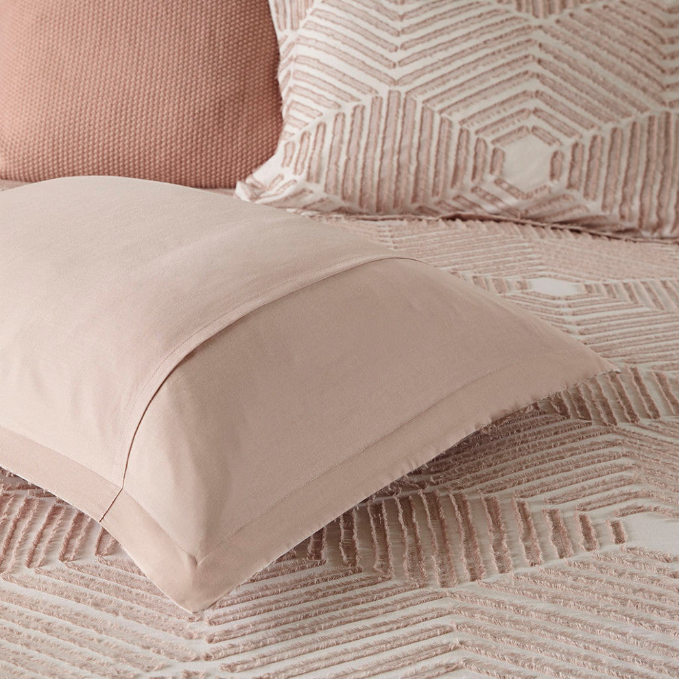 INK+IVY Ellipse Cotton Jacquard Comforter Set, Blush, Full/Queen